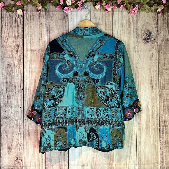 Soft Surroundings Tapestry Embroidered Cardigan/Kimono - Picture 3 of 10